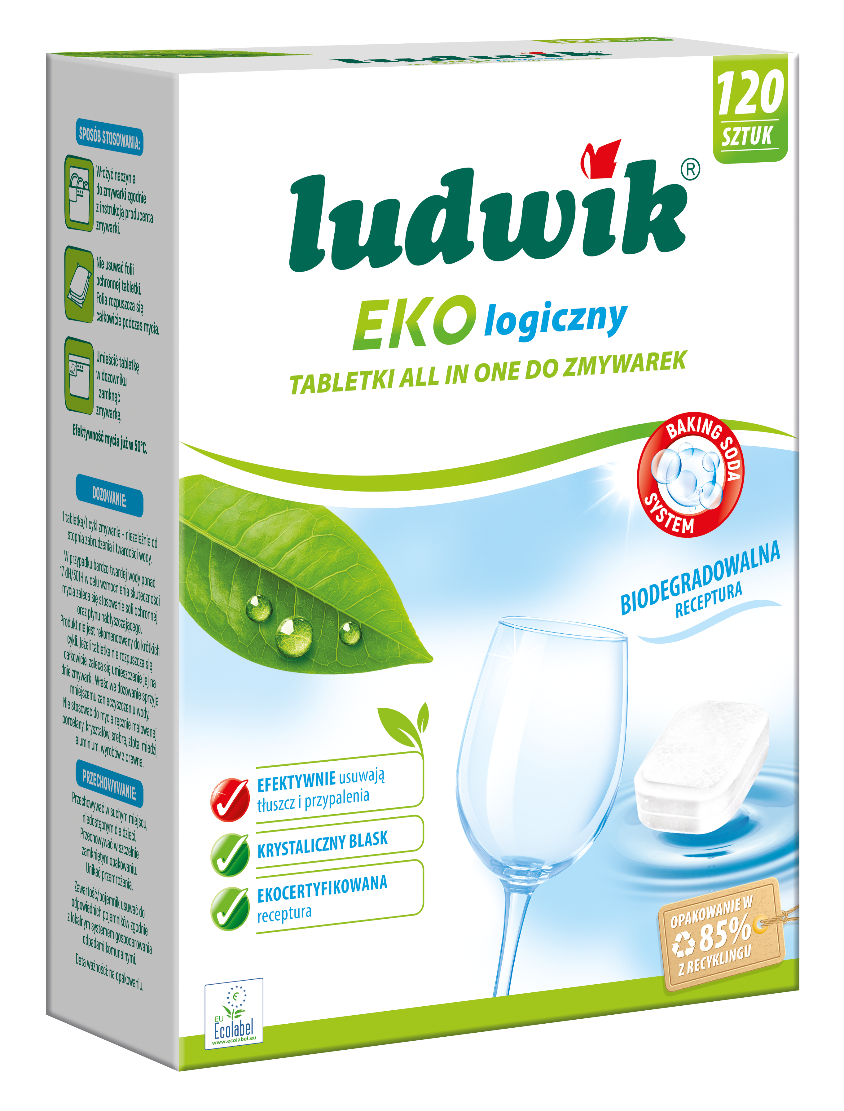 Ludwik EKO 식기세척기용 태블릿 120개입 패키지